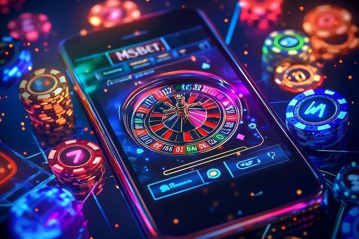 Dealer kasino langsung sedang membagikan kartu permainan profesional